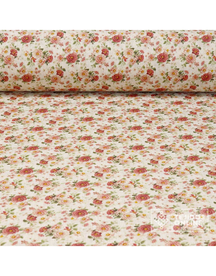 Tela de Flores Pequeñas Vintage - Telas Infantiles