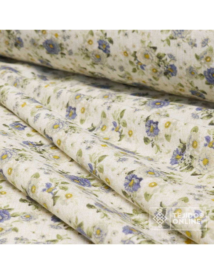Tela de Flores Pequeñas Vintage - Telas Infantiles