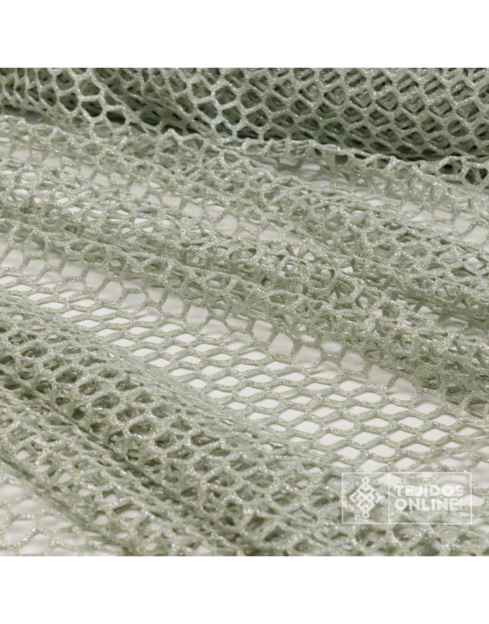 Tela de Punto Red Con Brillo Plata - Ideal para Vestir - Imagen 2