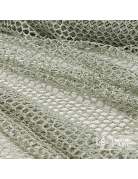 Tela de Punto Red Con Brillo Plata - Ideal para Vestir - Imagen 2