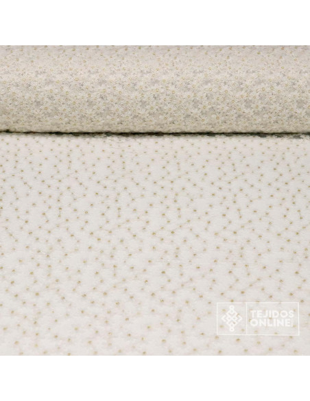 Tul Bordado Margarita Lurex Dorado - Tienda de Telas