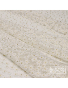Tul Bordado Margarita Lurex Dorado - Tienda de Telas 2