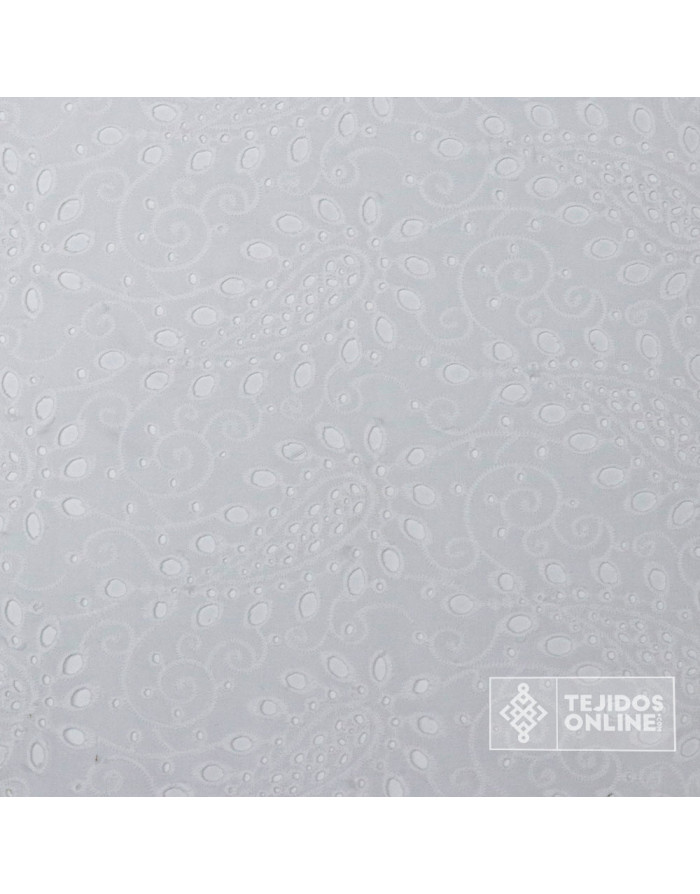 Tela Perforada Cachemira Blanca - Tienda de Telas - 100% Algodón - Imagen 3
