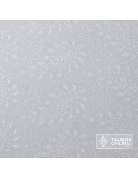 Tela Perforada Cachemira Blanca - Tienda de Telas - 100% Algodón - Imagen 3