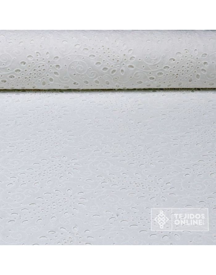 Tela Perforada Cachemira Blanca - Tienda de Telas - 100% Algodón - Imagen 1