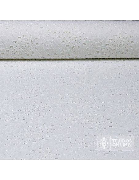 Tela Perforada Cachemira Blanca - Tienda de Telas - 100% Algodón - Imagen 1