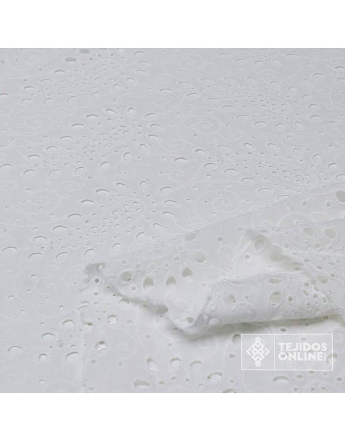 Tela Perforada Cachemira Blanca - Tienda de Telas - 100% Algodón - Imagen 4