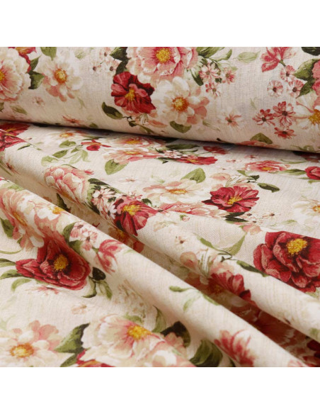 Loneta Flor Vintage Cretona - Telas Para Cortinas Vintage
