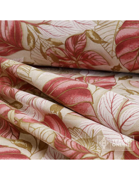 Tela de Loneta de Hojas Botánicas - Telas para Cortinas y Cojines Tela de Loneta de Hojas Botánicas - Telas para Cortinas y Cojines