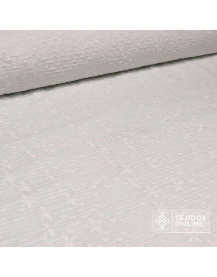 Tela Perforada Lluvia de Flores - Tienda de Telas - 100% Algodón