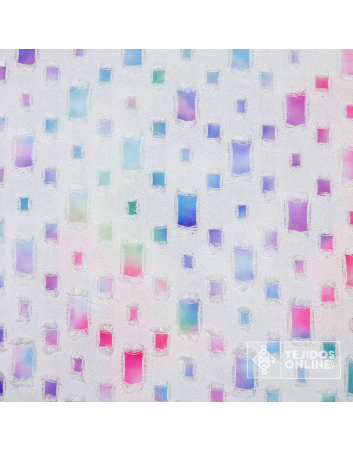 Tela Vaquera Rectángulos Difuminados - Telas Vaqueras