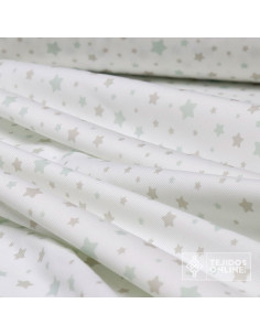 Tela de Piqué con Estrellas Pasteles - 100% Algodón Infantil 2