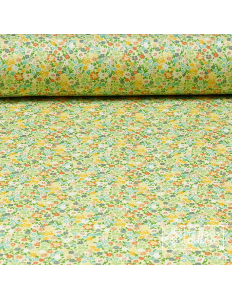 Tela de Piqué Algodón Flores Liberty - 100% Algodón