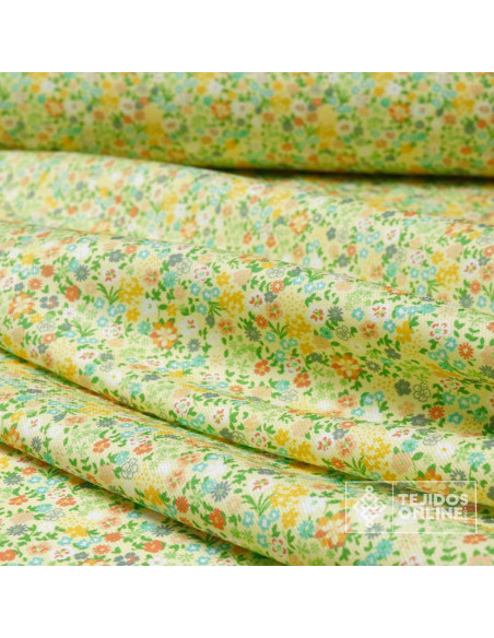 Tela de Piqué Algodón Flores Liberty - 100% Algodón