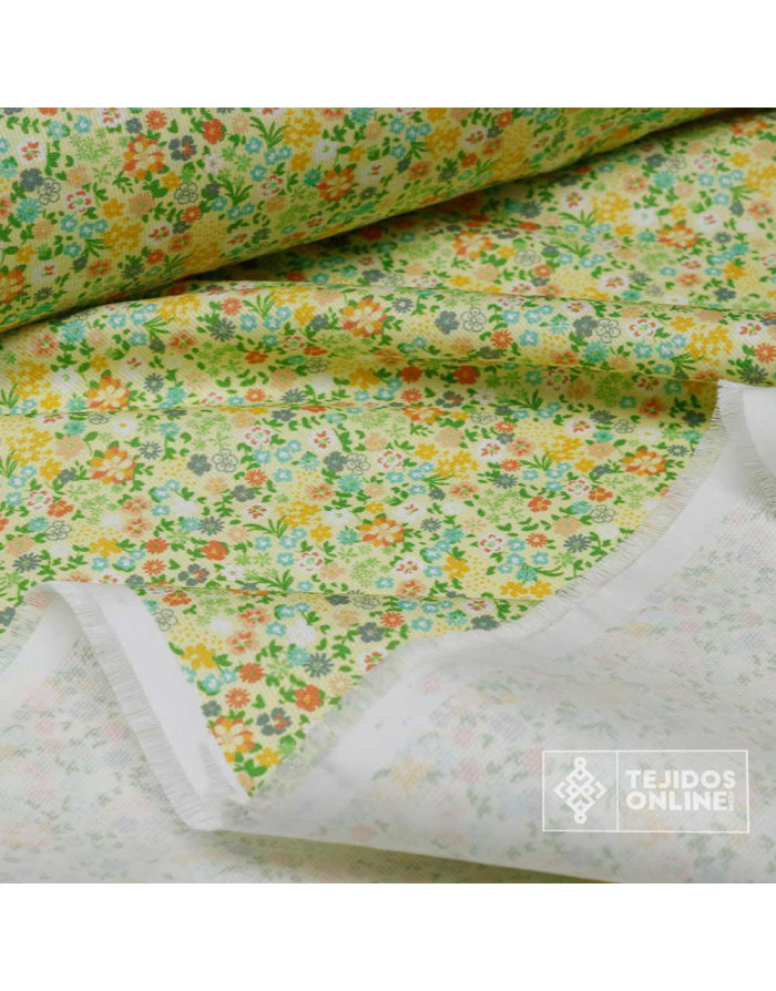Tela de Piqué Algodón Flores Liberty - 100% Algodón
