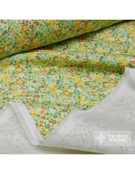 Tela de Piqué Algodón Flores Liberty - 100% Algodón