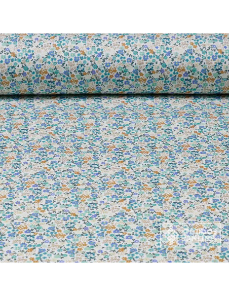 Tela de Piqué Algodón Flores Liberty - 100% Algodón