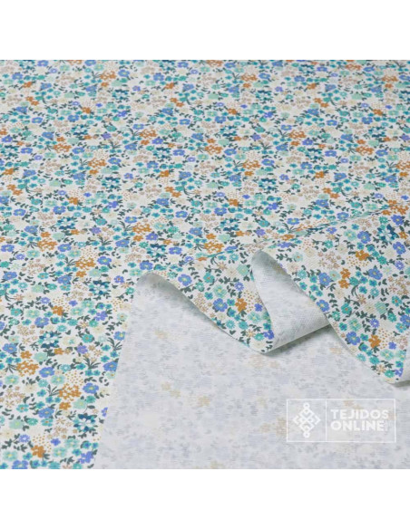 Tela de Piqué Algodón Flores Liberty - 100% Algodón