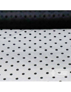 Tul Negro Lunar Negro Flocado