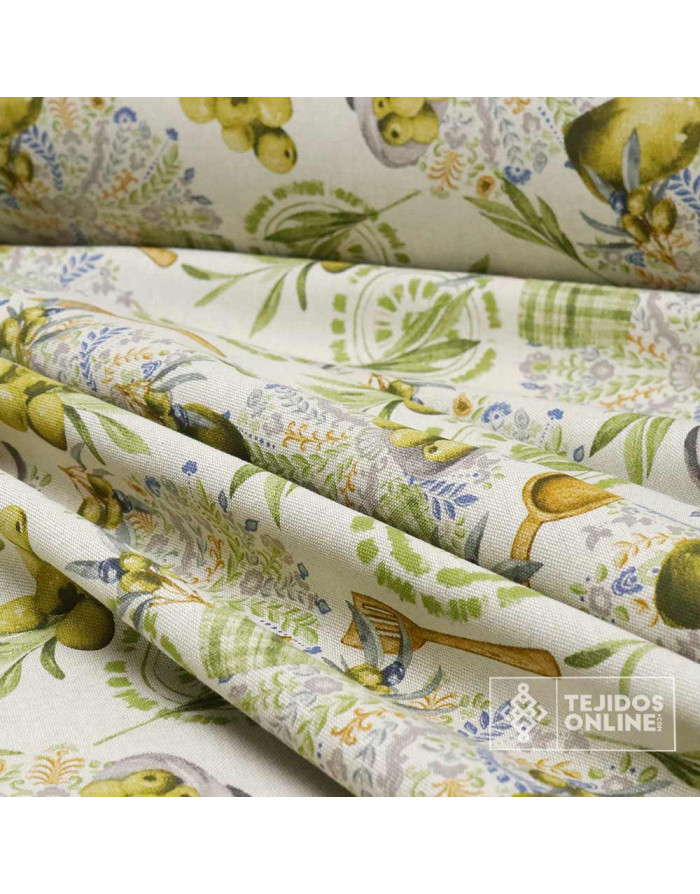 Tela de Aceitunas Rústica - Telas para Cortinas - Telas