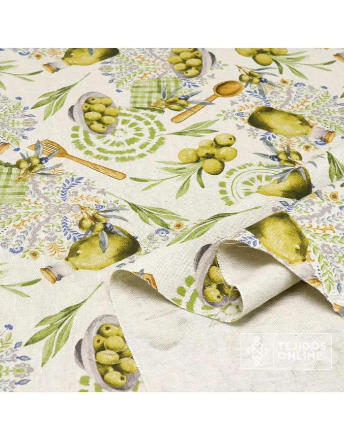 Tela de Aceitunas Rústica - Telas para Cortinas - Telas