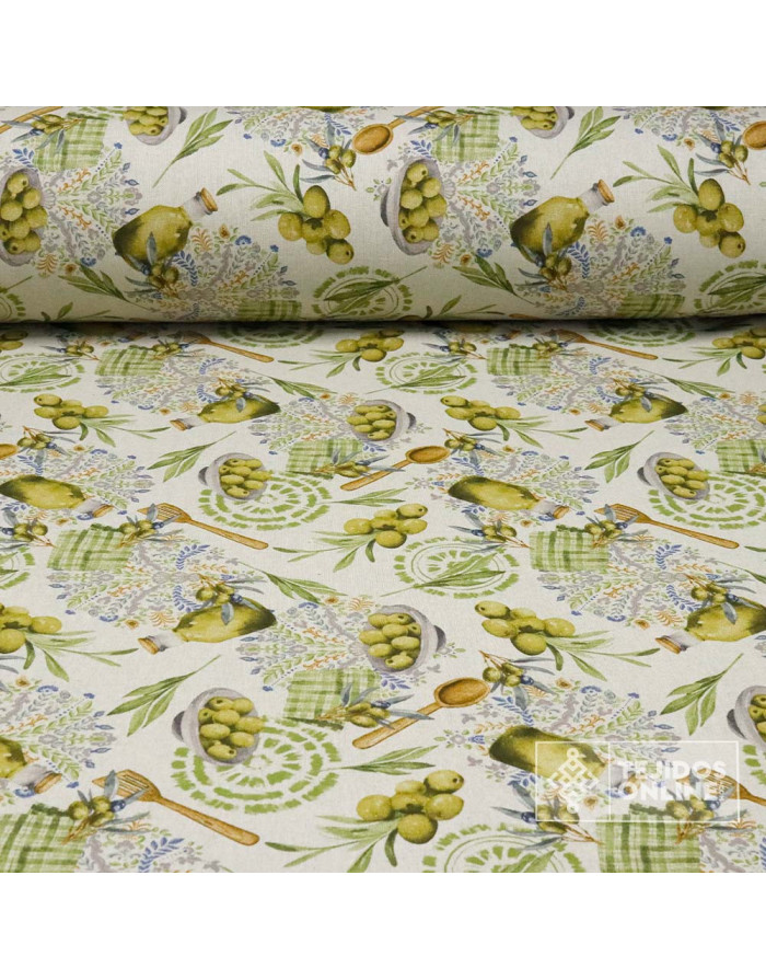 Tela de Aceitunas Rústica - Telas para Cortinas - Telas