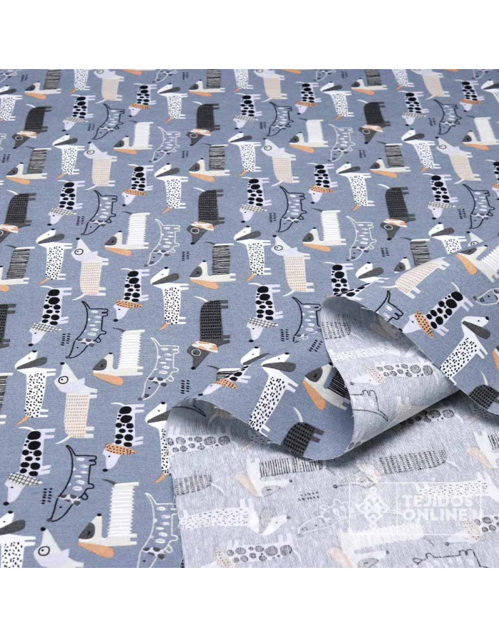 Tela de Perros Salsichas - Tela Para Cojines y Cortinas