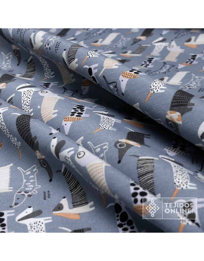 Tela de Perros Salsichas - Tela Para Cojines y Cortinas