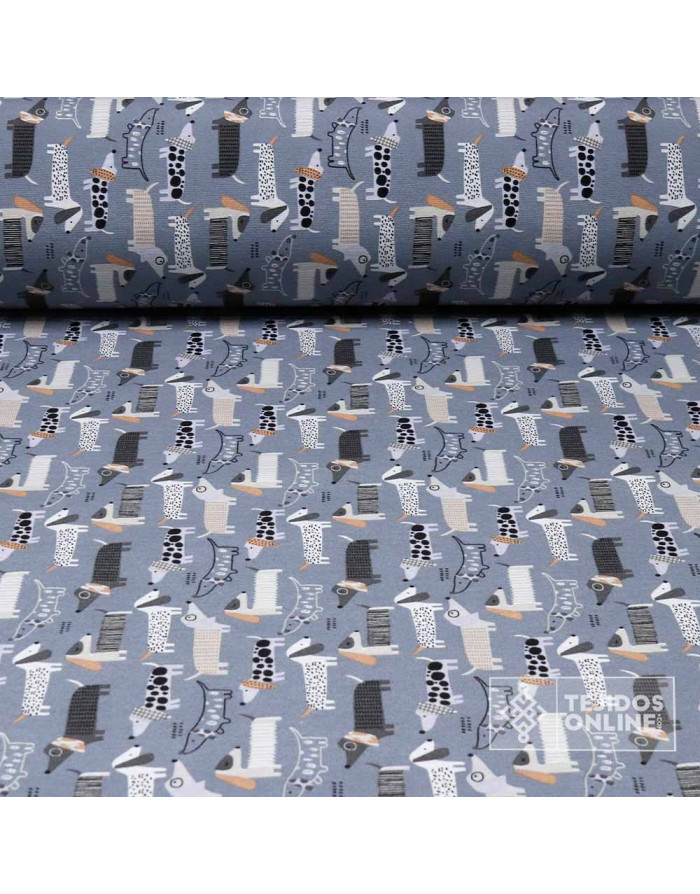 Tela de Perros Salsichas - Tela Para Cojines y Cortinas