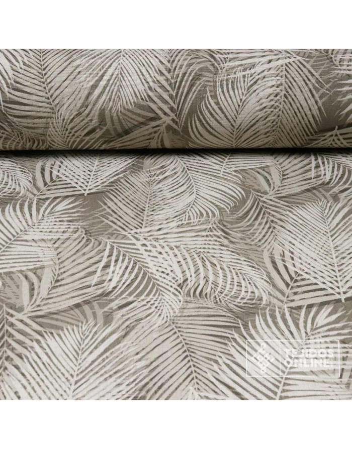 Tela de Loneta Tropical Hojas Tierra | Ancho 2,80 m - Imagen 1