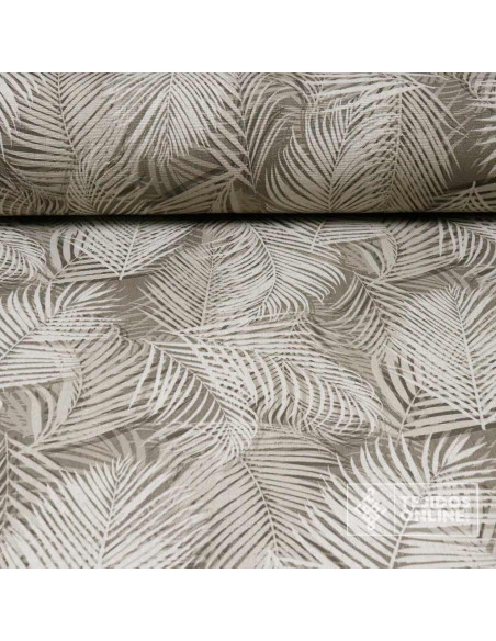 Tela de Loneta Tropical Hojas Tierra | Ancho 2,80 m - Imagen 1