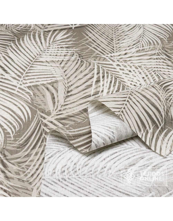 Tela de Loneta Tropical Hojas Tierra | Ancho 2,80 m - Imagen 2