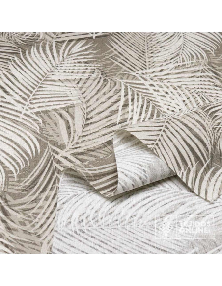 Tela de Loneta Tropical Hojas Tierra | Ancho 2,80 m - Imagen 2