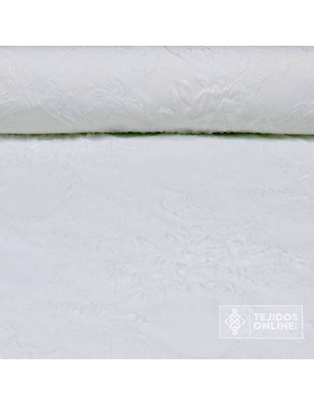 Jacquard Brocado Blanco Lurex Plata -  Compra Online
