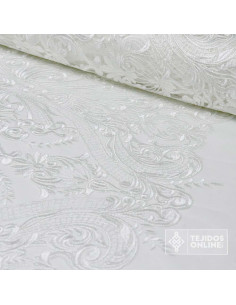 Tul Bordado Blanco Roto Forjas - Tienda de Telas 2