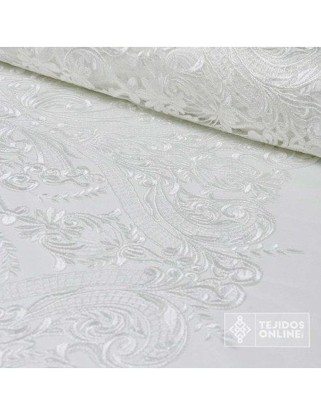Tul Bordado Blanco Roto Forjas - Tienda de Telas - Imagen 2