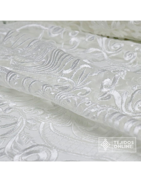 Tul Bordado Blanco Roto Forjas - Tienda de Telas - Imagen 3