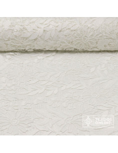 Tela Guipur Flor Blanca
