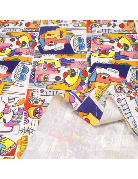 Tela Estampada Cubista Picasso | Telas para Manualidades Tela Estampada Cubista Picasso | Telas para Manualidades