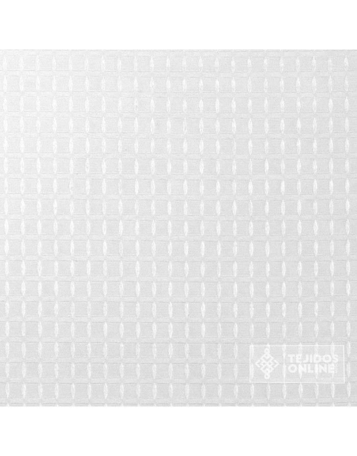 Tela de Cuadros Blanca para Cortinas - Tela Doble de Ancha - Imagen 3