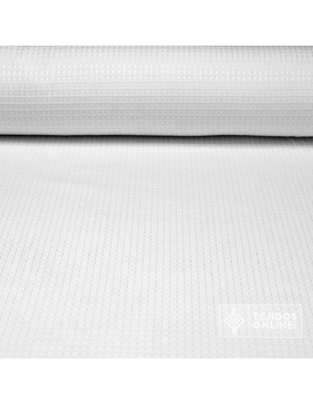 Tela de Cuadros Blanca para Cortinas - Tela Doble de Ancha - Imagen 1