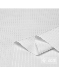Tela de Cuadros Blanca para Cortinas - Tela Doble de Ancha 2