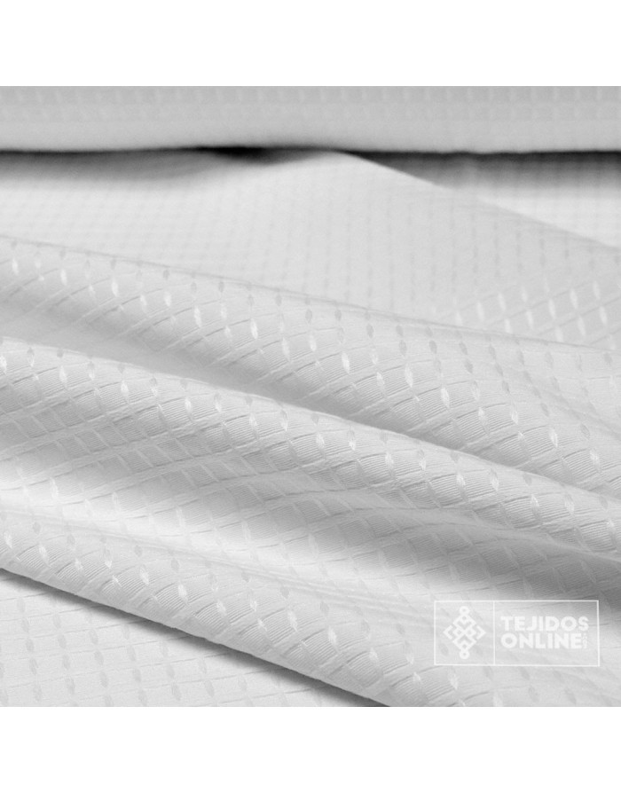 Tela de Cuadros Blanca para Cortinas - Tela Doble de Ancha - Imagen 4