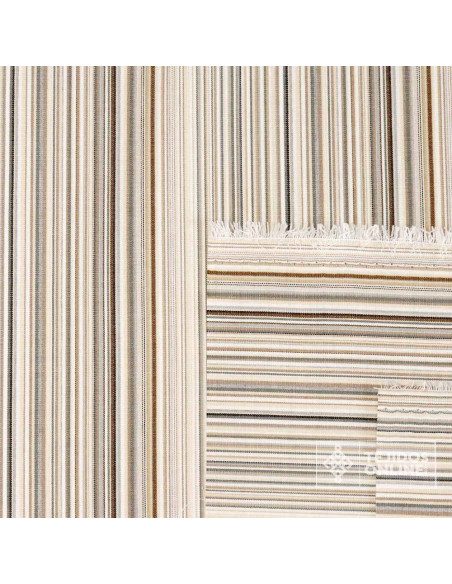 Tela de Toldo Rayas Beige y Gris Fina Teflón  - Telas para Toldos