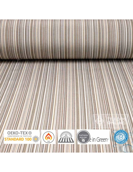 Tela de Toldo Rayas Neutras – Gran Ancho 3,20m | Tejidos Online