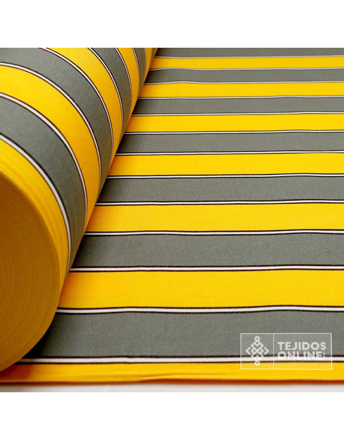Telas de Toldos - Telas para Toldo Rayas Amarillas y Gris