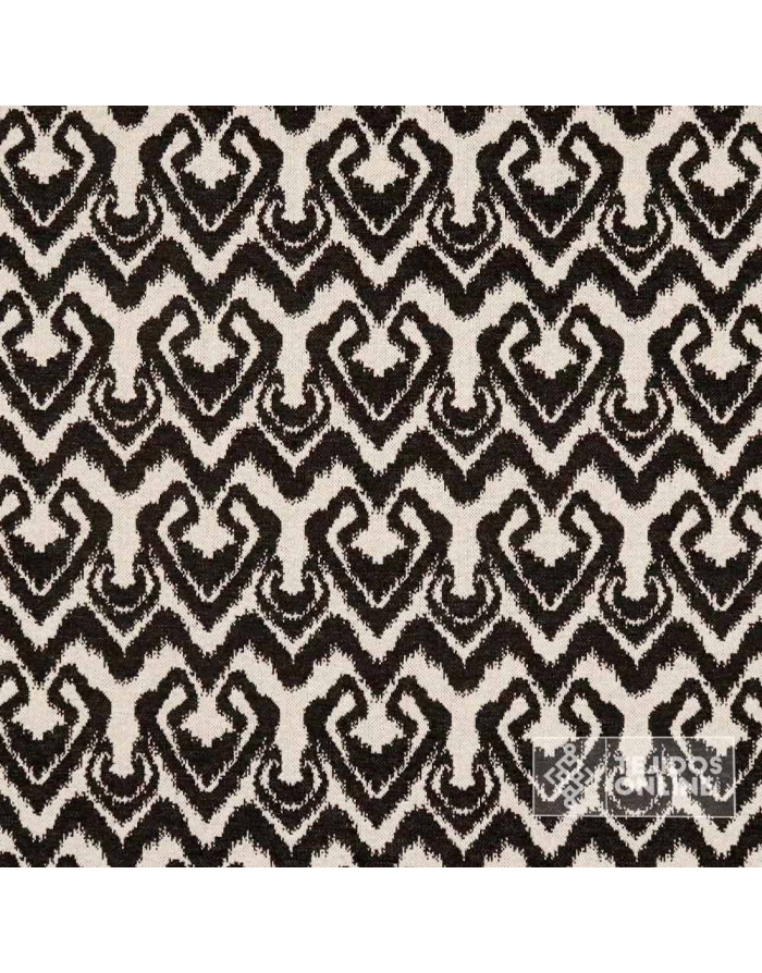 Tela Punto de Lana Étnica Negra y Beige | Tejidos Online