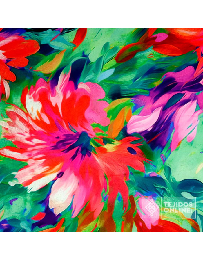 Tela de Vestir Estampado Acuarela - Telas de Primavera