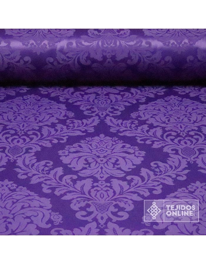Damasco Medallón Morado - Telas para el Mundo Cofrade - Imagen 1