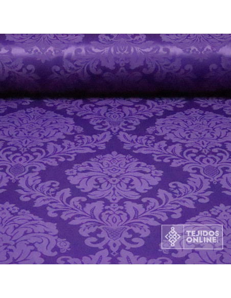 Damasco Medallón Morado - Telas para el Mundo Cofrade - Imagen 1
